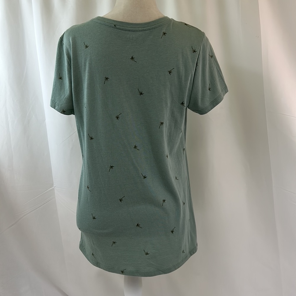 Gap Green Crew Neck T-Shirt with Palm Tree Design ~ Favorite T Size Large - Picture 3 of 8